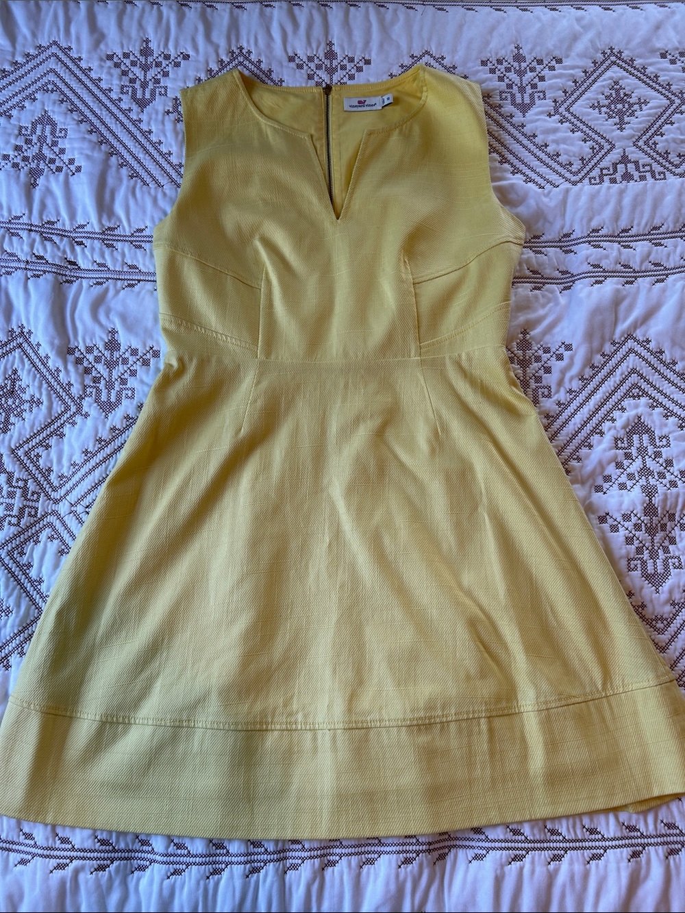 Vineyard Vines Yellow Sleeveless A-Line Dress